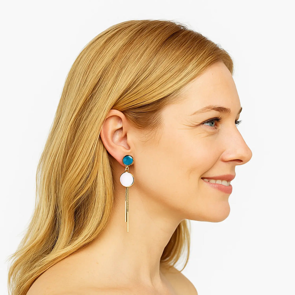 Azure Tassel Elegance - Ohrstecker