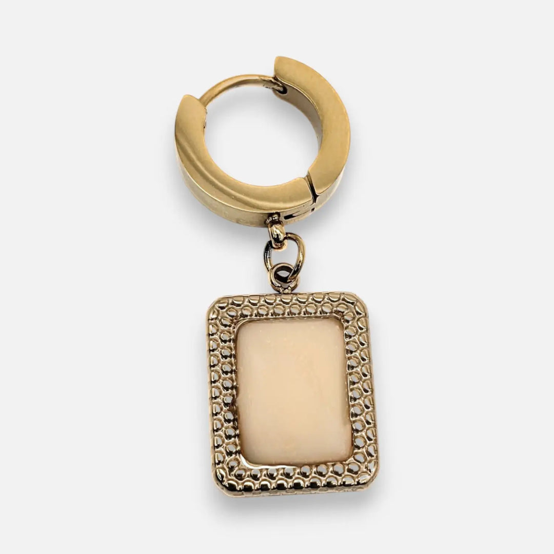 Beige Hoop Classic - Creolen