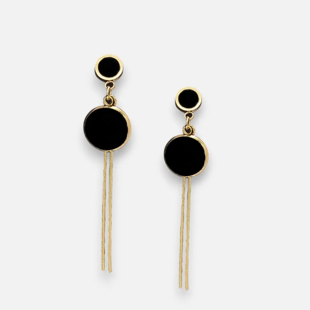 Black Enamel Elegance - Ohrstecker
