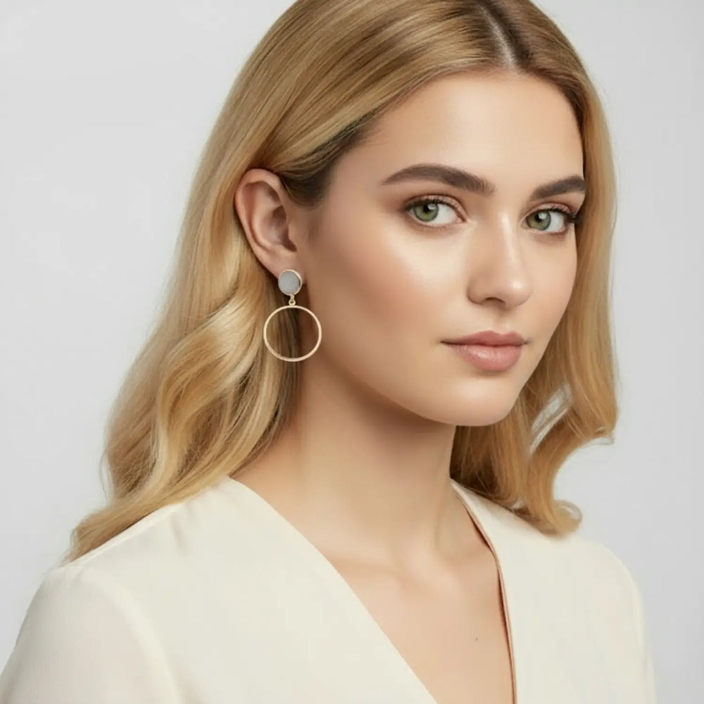 Gold Ring Studs - Ohrstecker