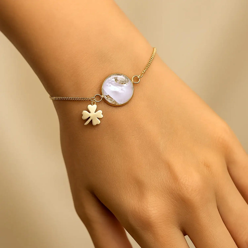 Ivory Gold Bead - Kugelankerkette