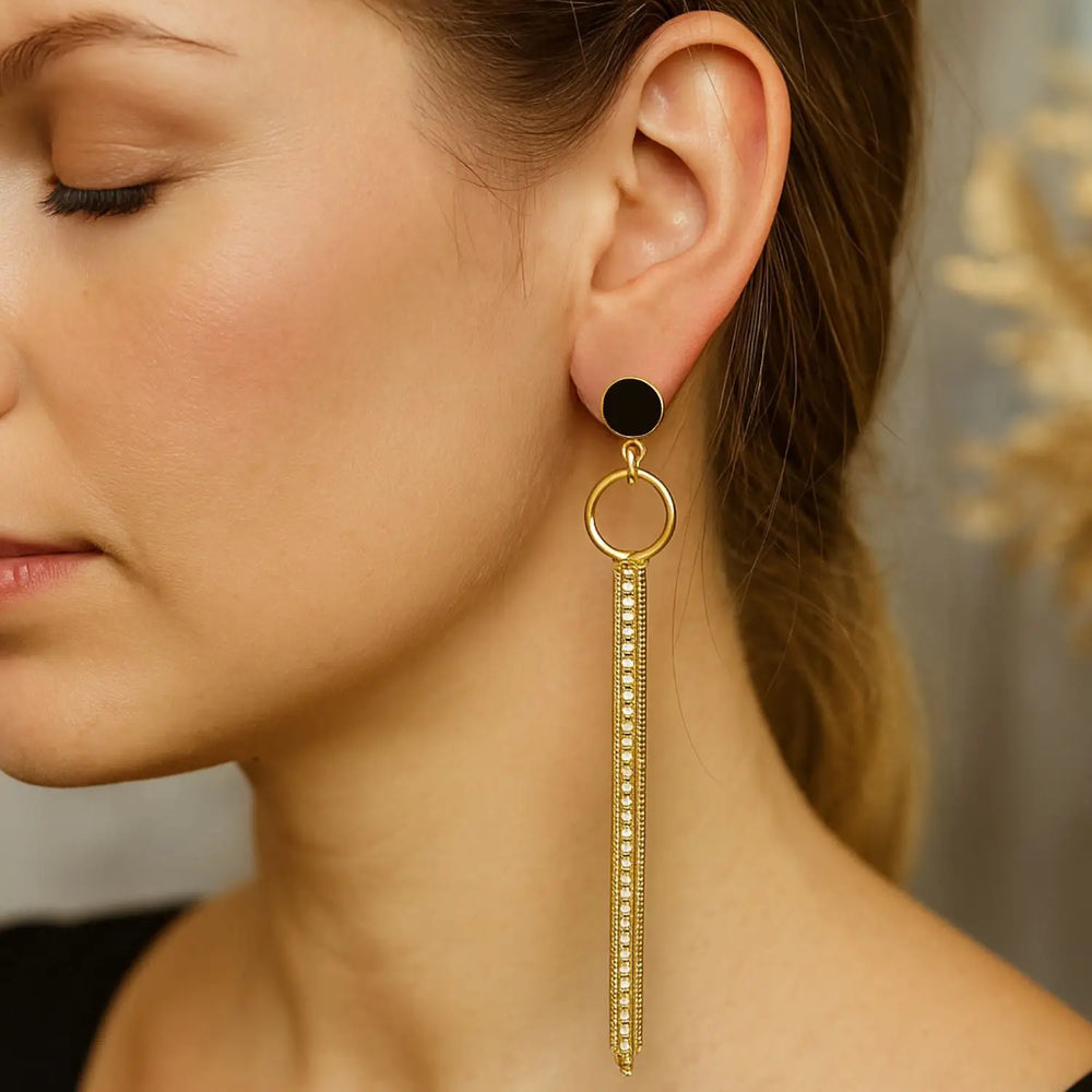 Midnight Tassel Studs - Ohrstecker