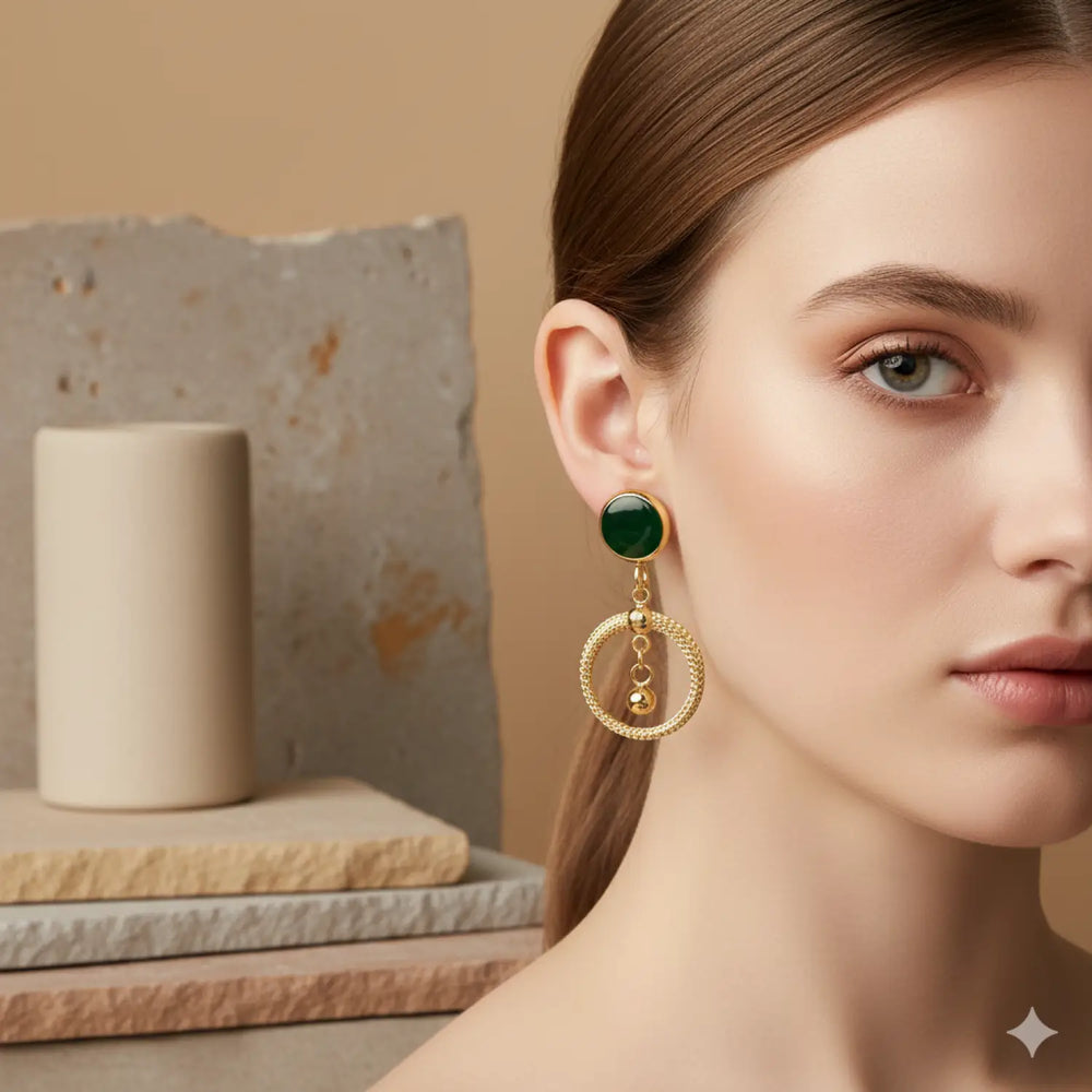 Onyx Ring Studs - Ohrstecker