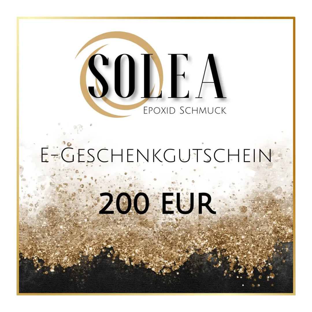 Geschenkgutschein mit Gold und Schwarz Akzenten für jeden Anlass bei SOLEA