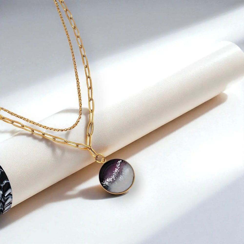 Violet Mist - Paperclip/Kugelankerkette