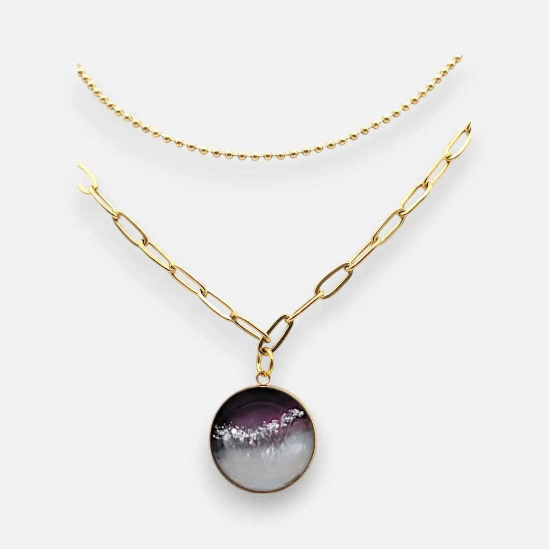 Violet Mist - Paperclip/Kugelankerkette