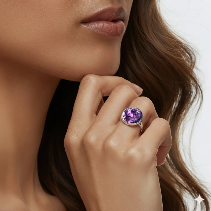 Amethyst Haze Ring - Unigröße (verstellbar)