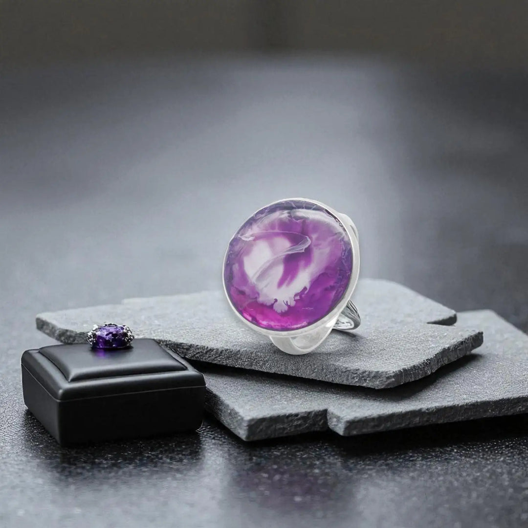 Amethyst Snow Ring - Unigröße (verstellbar)