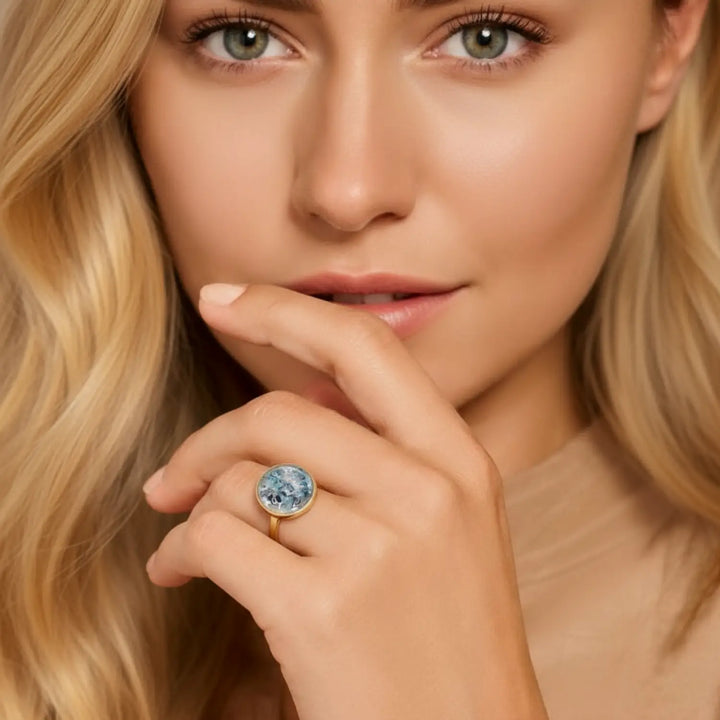 Azure Frost Ring - Unigröße (verstellbar)