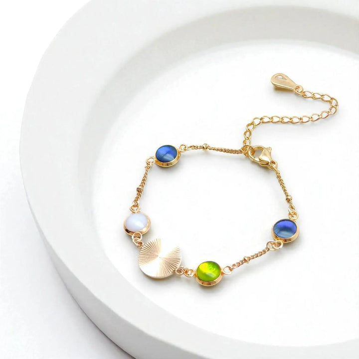 Azure Mint Charm - Kugelankerkette