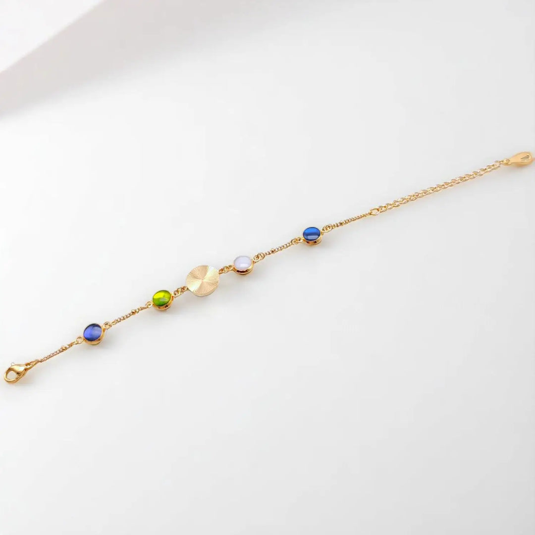 Azure Mint Charm - Kugelankerkette