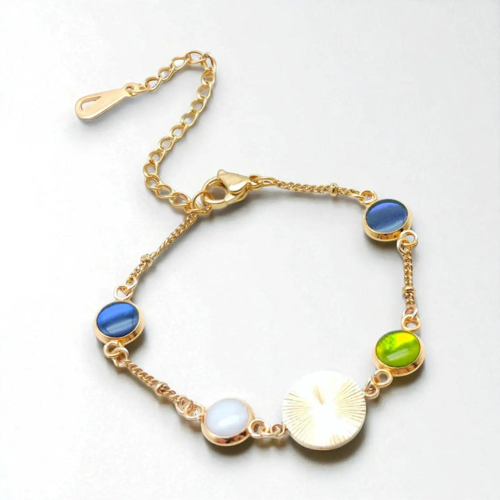 Azure Mint Charm - Kugelankerkette