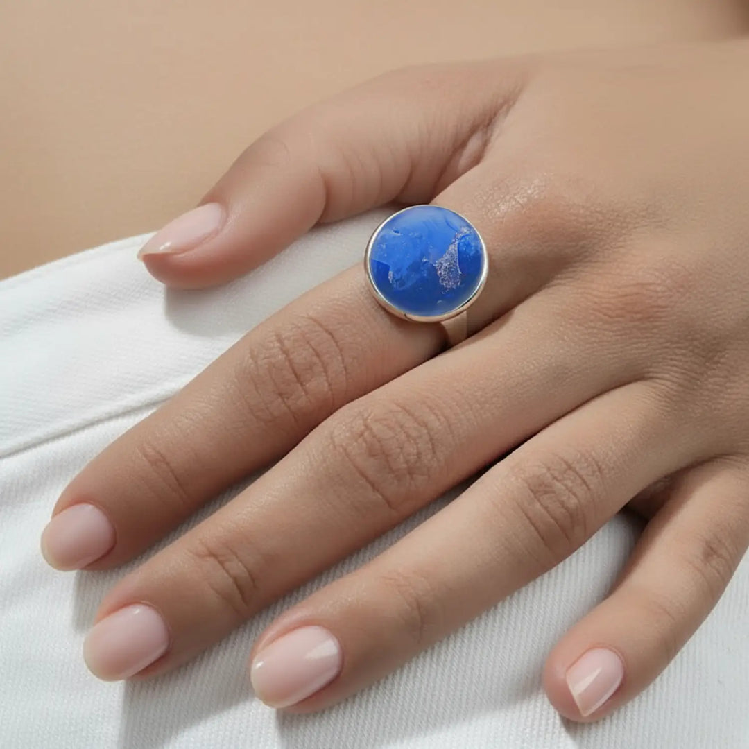 Azure Steel Ring - Unigröße (verstellbar)