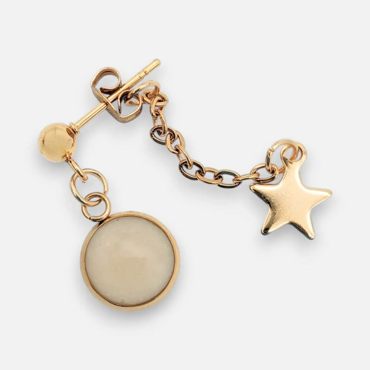 Beige Disc - Ohrstecker