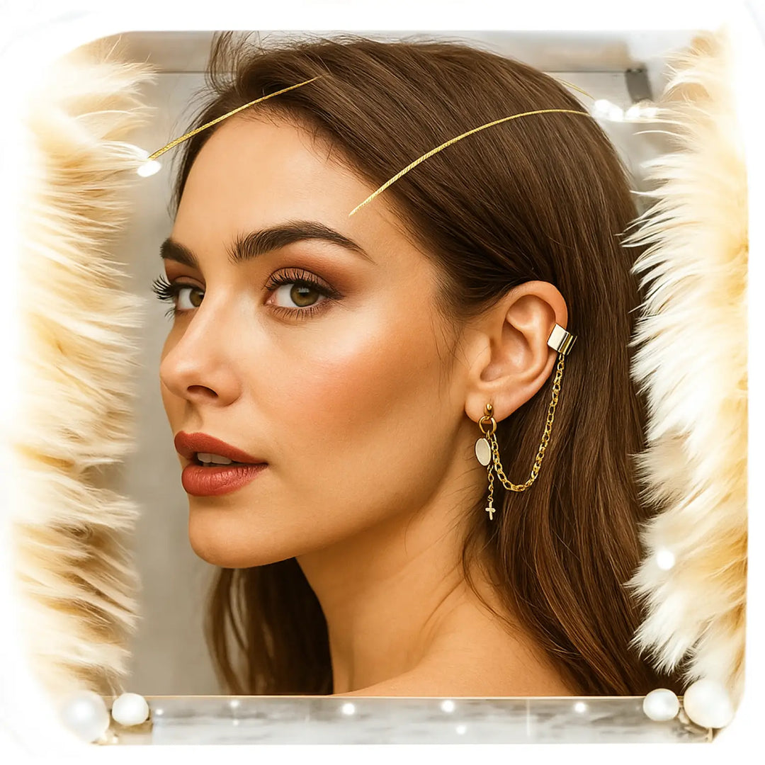 Beige Disc - Ohrstecker