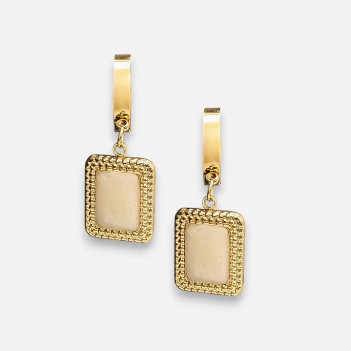 Beige Hoop Classic - Creolen