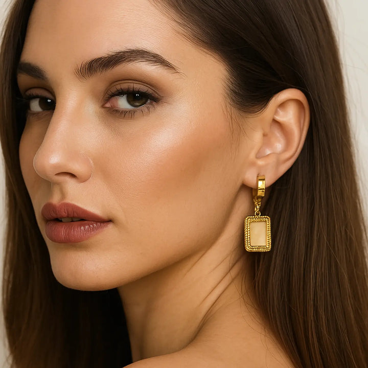 Beige Hoop Classic - Creolen