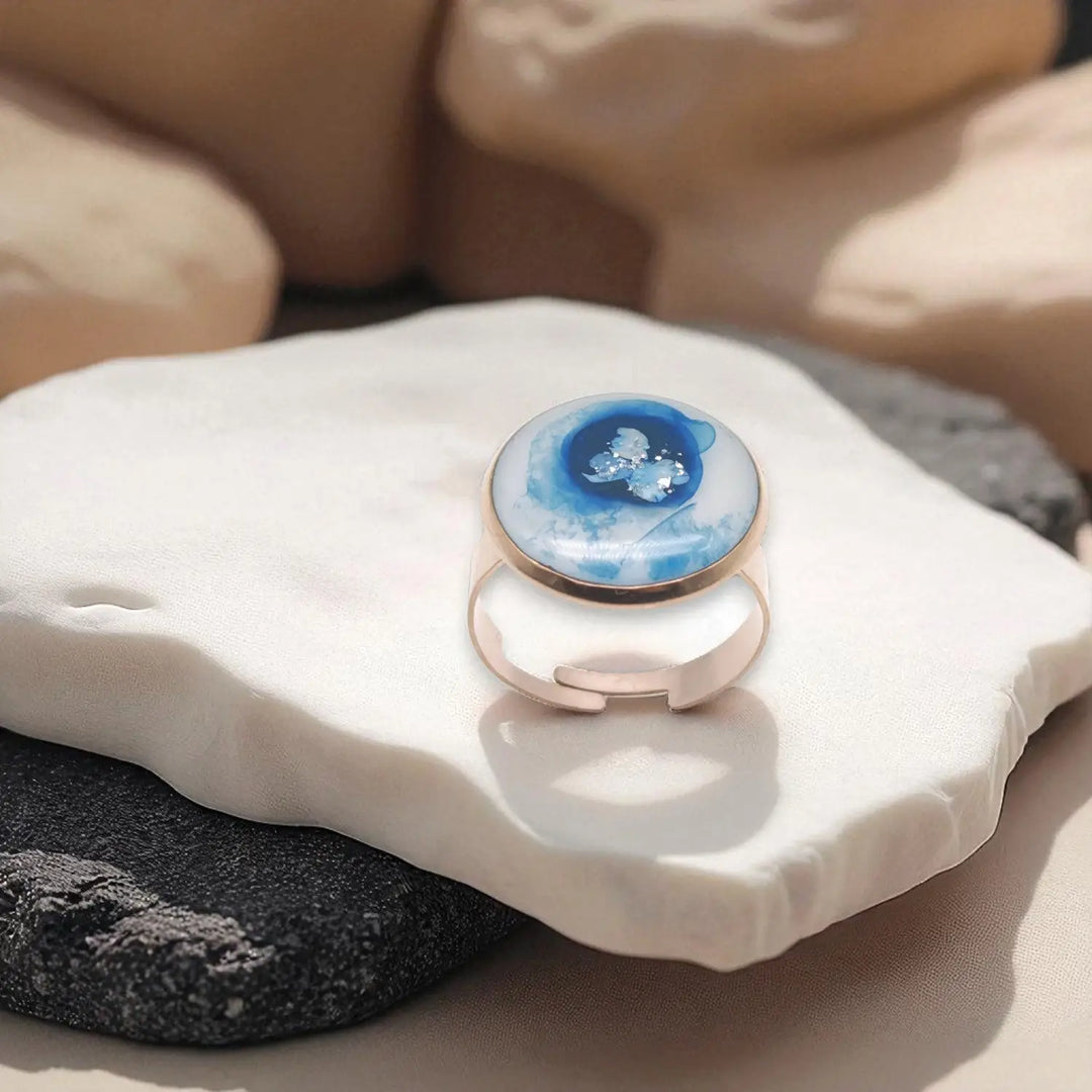 Blue Ice Ring - Unigröße (verstellbar)