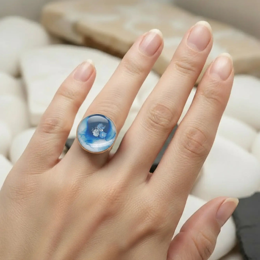 Blue Ice Ring - Unigröße (verstellbar)