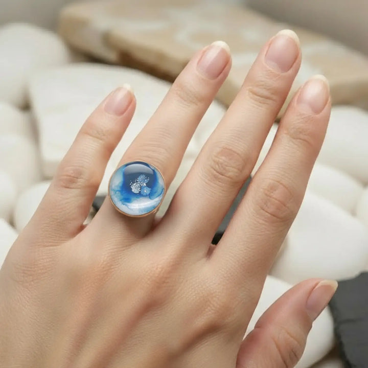 Blue Ice Ring - Unigröße (verstellbar)