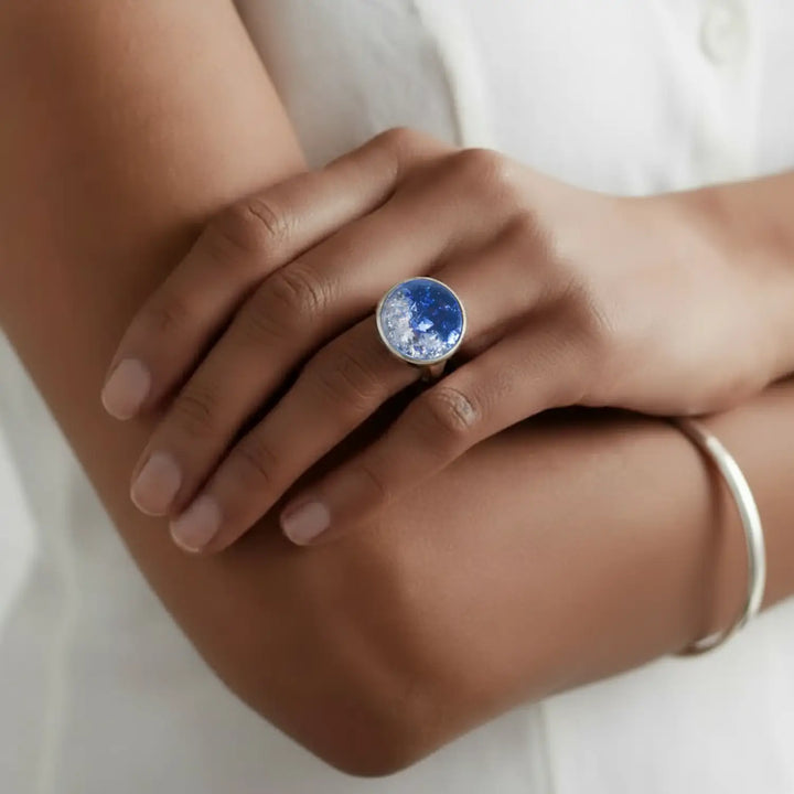 Blue Steel Ring - Unigröße (verstellbar)