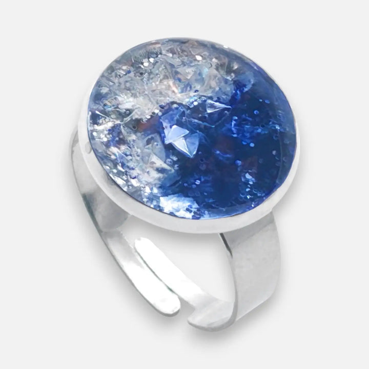 Blue Steel Ring - Unigröße (verstellbar)