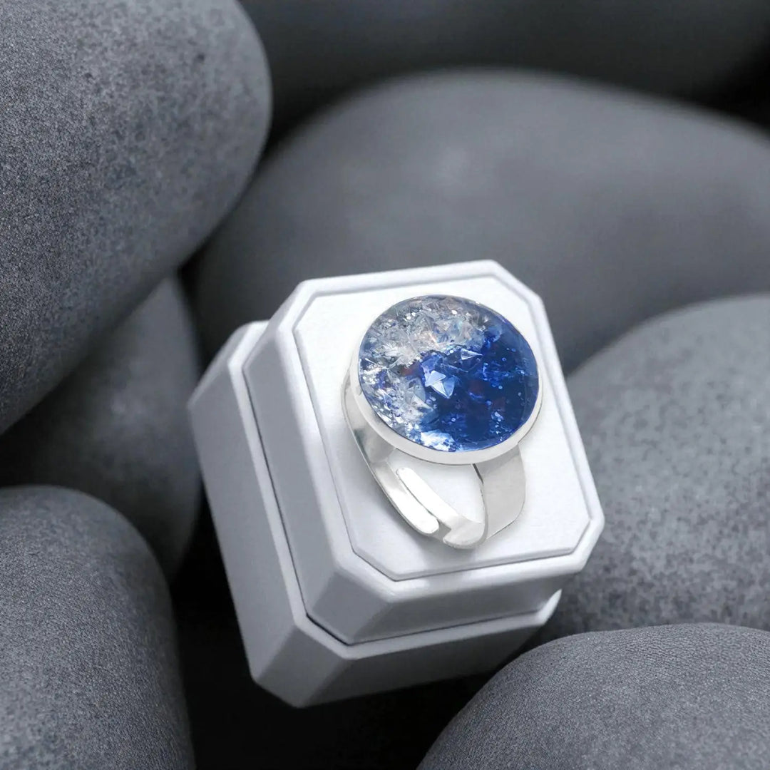 Blue Steel Ring - Unigröße (verstellbar)