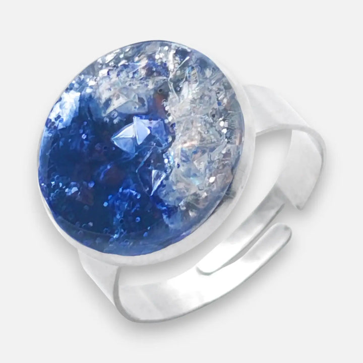Blue Steel Ring - Unigröße (verstellbar)