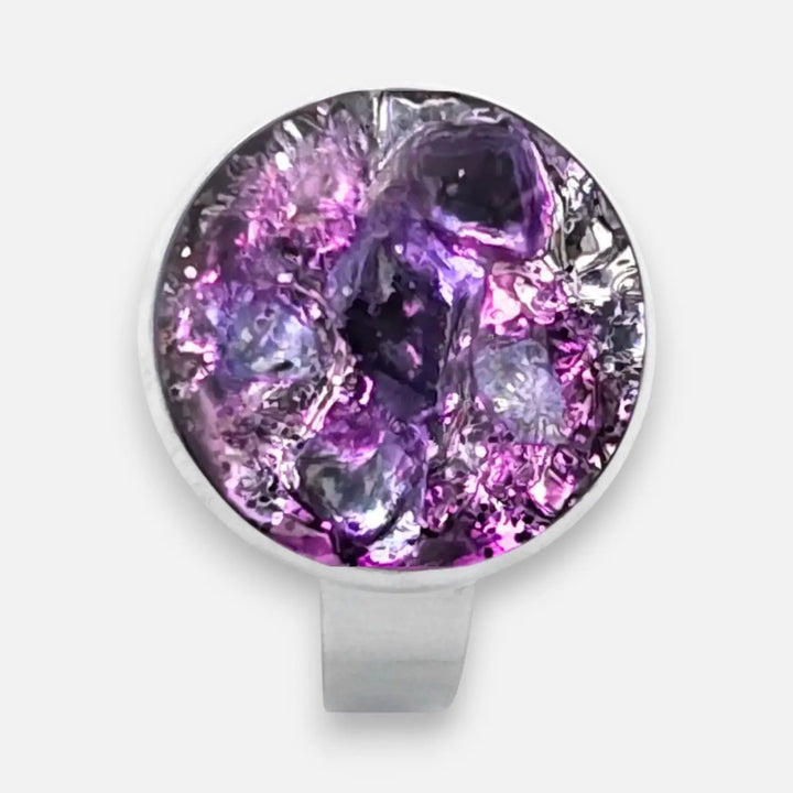 Crystal Amethyst Ring - Unigröße (verstellbar)