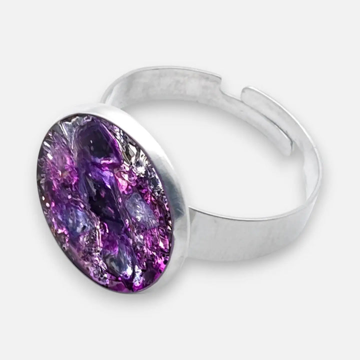Crystal Amethyst Ring - Unigröße (verstellbar)