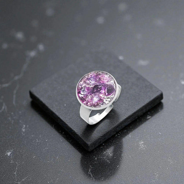 Crystal Amethyst Ring - Unigröße (verstellbar)