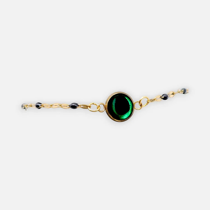 Enamel Pearl Extender - Emerald Eclipse - Emaille-Perlenkette