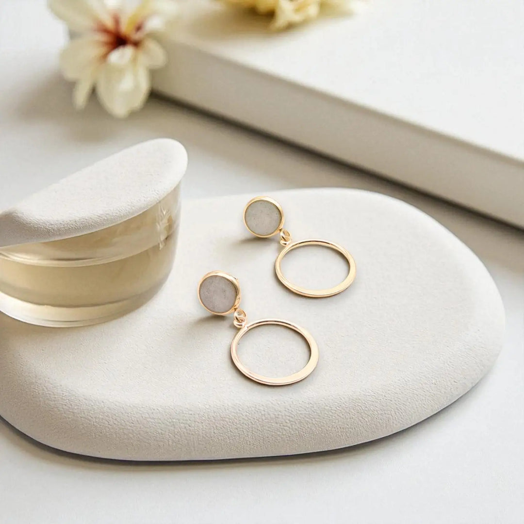 Gold Ring Studs - Ohrstecker