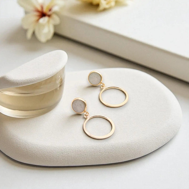 Gold Ring Studs - Ohrstecker