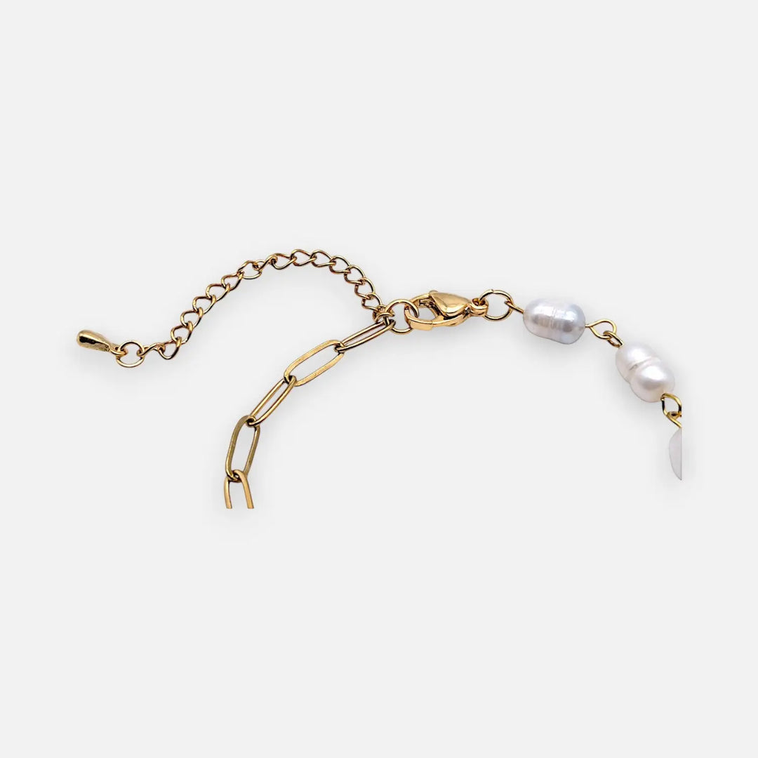 Golden Pearl - Paperclip/Süßwasserperle