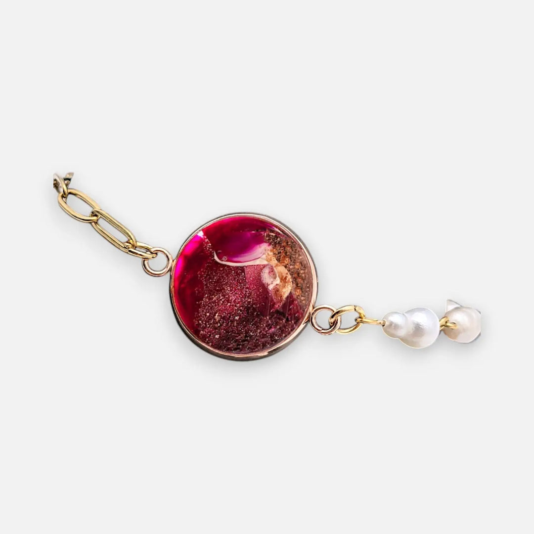 Golden Pearl - Paperclip/Süßwasserperle