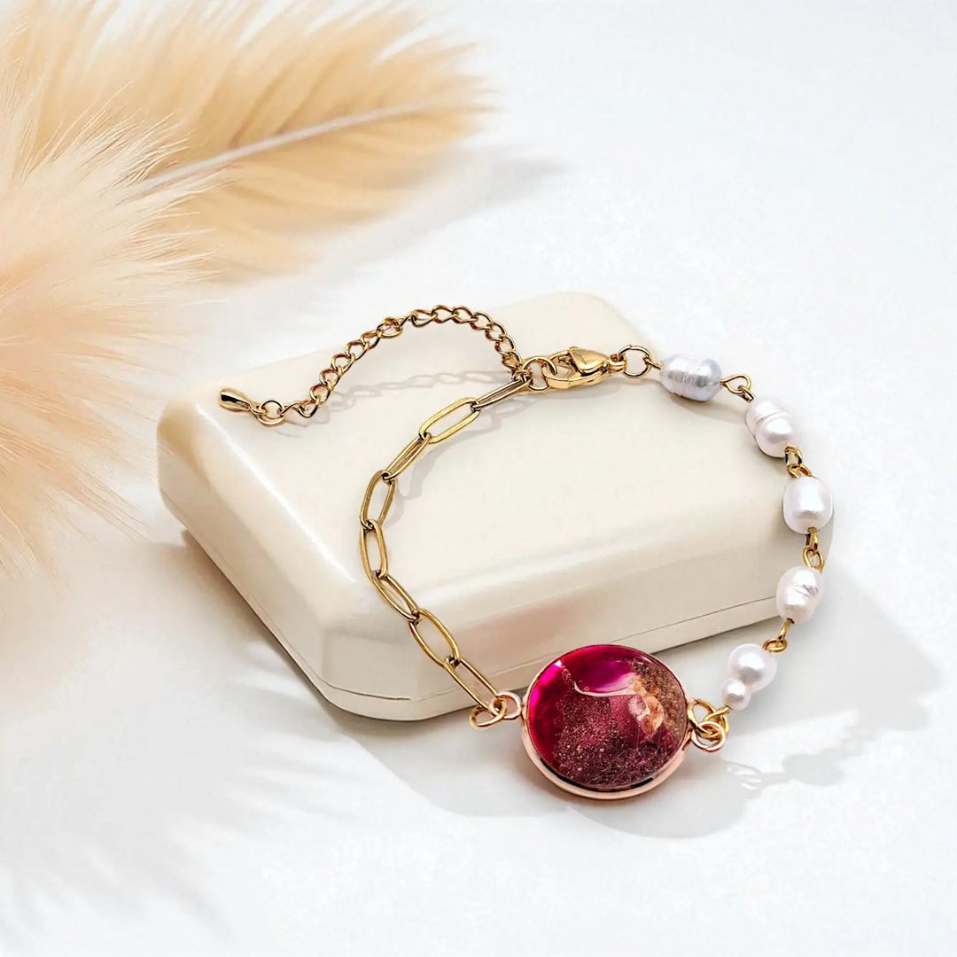 Golden Pearl - Paperclip/Süßwasserperle