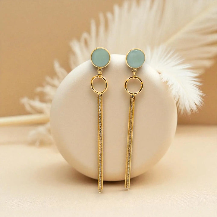 Green Tassel Charm - Ohrstecker