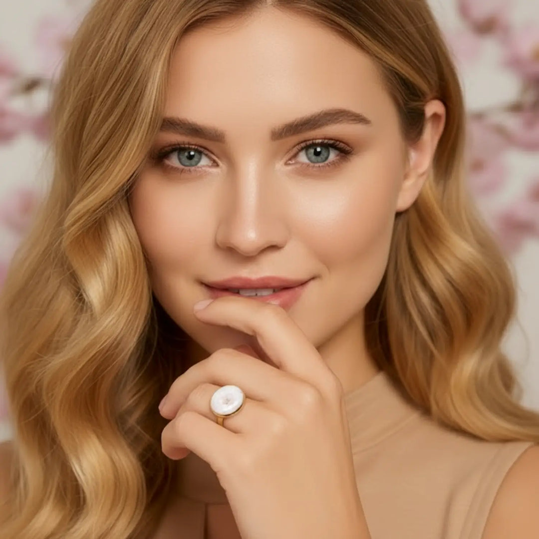 Ivory Blush Ring - Unigröße (verstellbar)