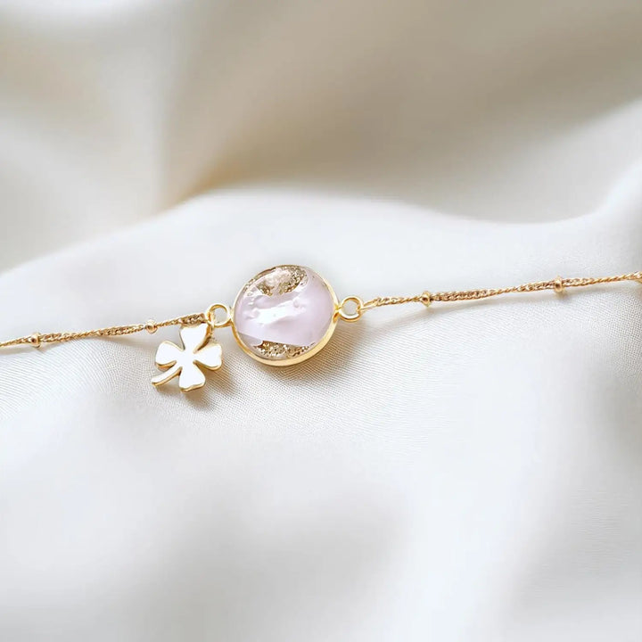 Ivory Gold Bead - Kugelankerkette