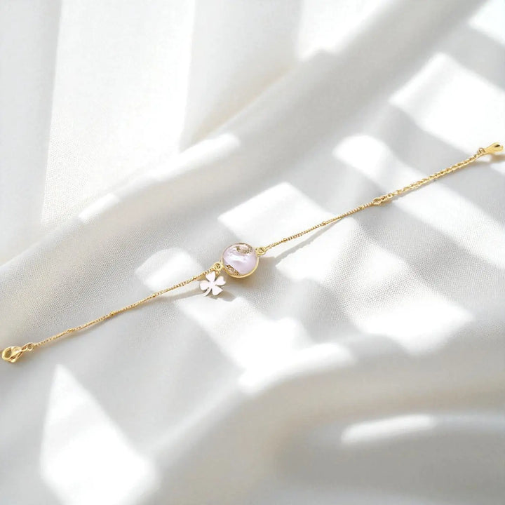 Ivory Gold Bead - Kugelankerkette