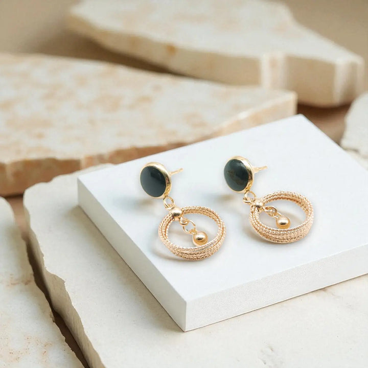 Onyx Ring Studs - Ohrstecker