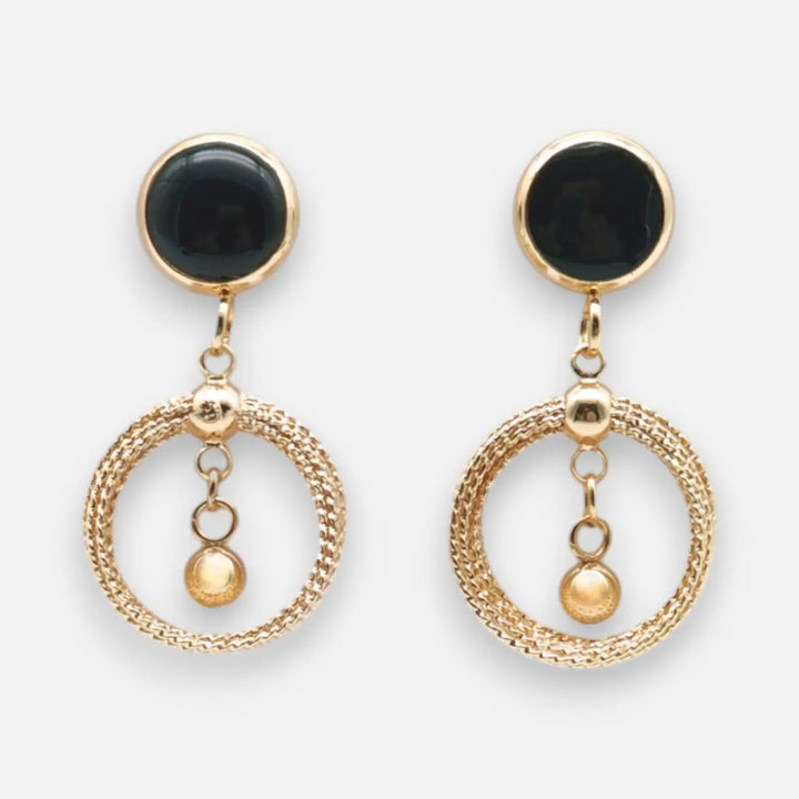 Onyx Ring Studs - Ohrstecker