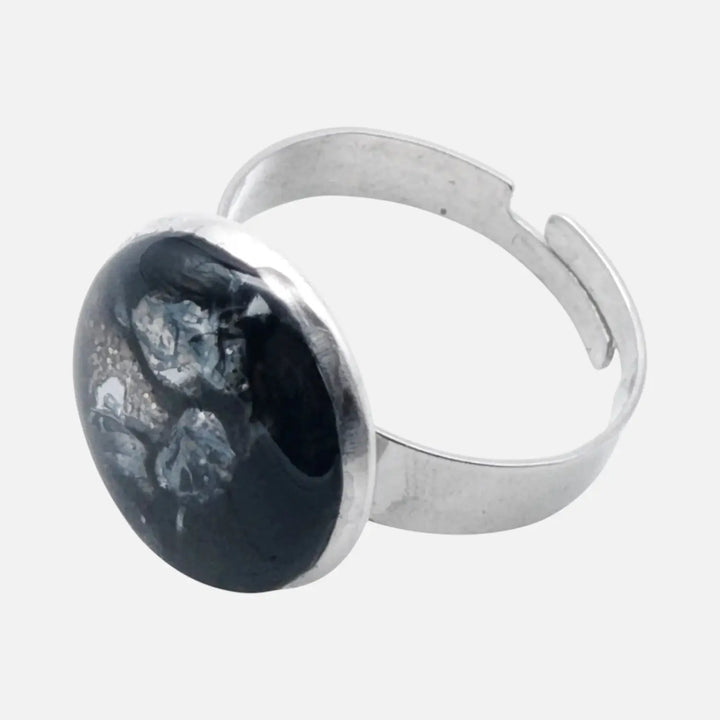 Onyx Steel Ring - Unigröße (verstellbar)