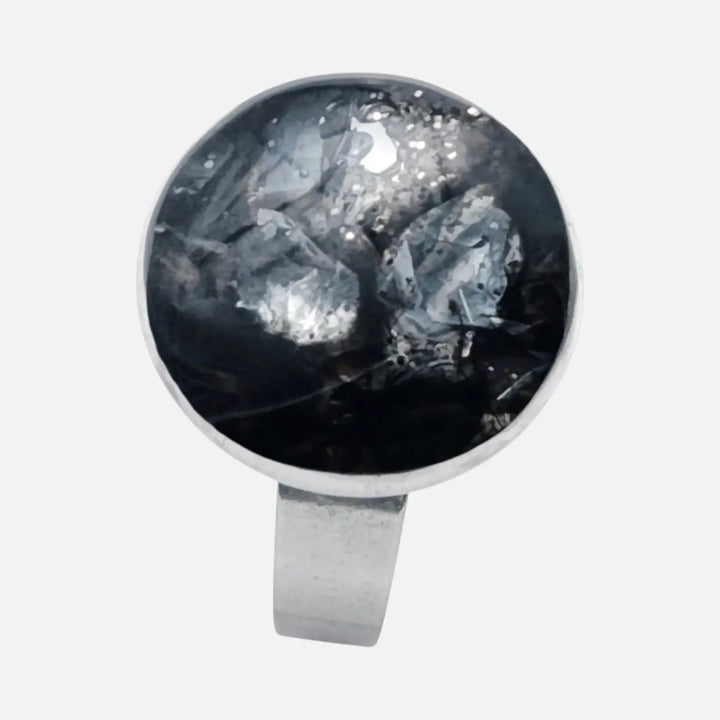 Onyx Steel Ring - Unigröße (verstellbar)