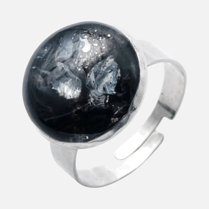 Onyx Steel Ring - Unigröße (verstellbar)