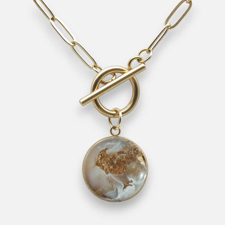 Paperclip Toggle Chain - Golden Cloud Veil - Paperclip