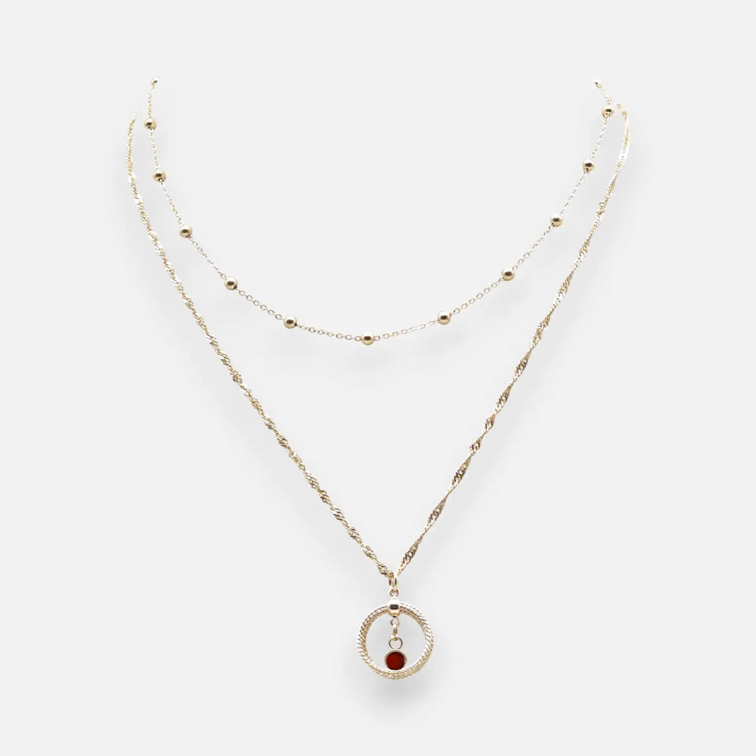 Pearl Loop Extender - Crimson Velvet - Prince of Wales-Kette/Ankerkugelkette