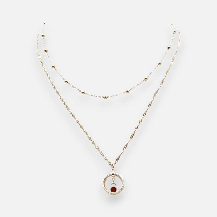 Pearl Loop Extender - Crimson Velvet - Prince of Wales-Kette/Ankerkugelkette