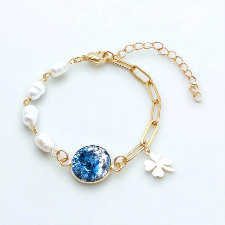 Pearl Paperclip Mix - Süßwasserperlenkette/Paperclipkette